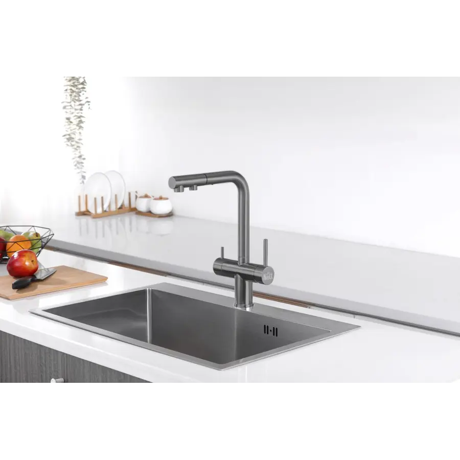 Комбінований змішувач на кухню графітовий 4в1 Nett FWGr-33