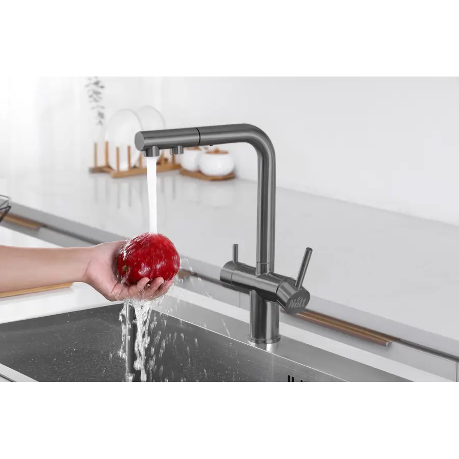 Комбінований змішувач на кухню графітовий 4в1 Nett FWGr-33