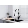 Чорний змішувач для кухні з гнучким виливом Nett SWB-52