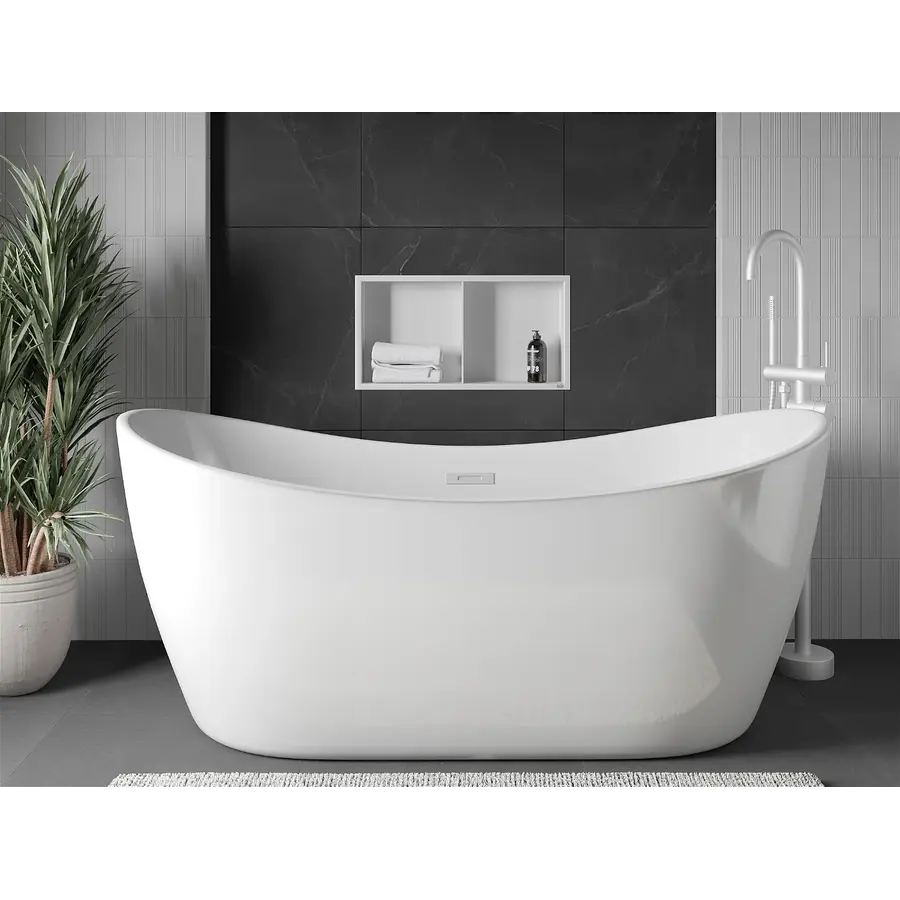 Полиця для душу металева вбудована біла 60 см Nett YW-60