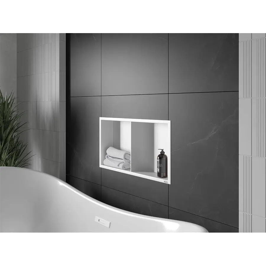 Полиця для душу металева вбудована біла 60 см Nett YW-60