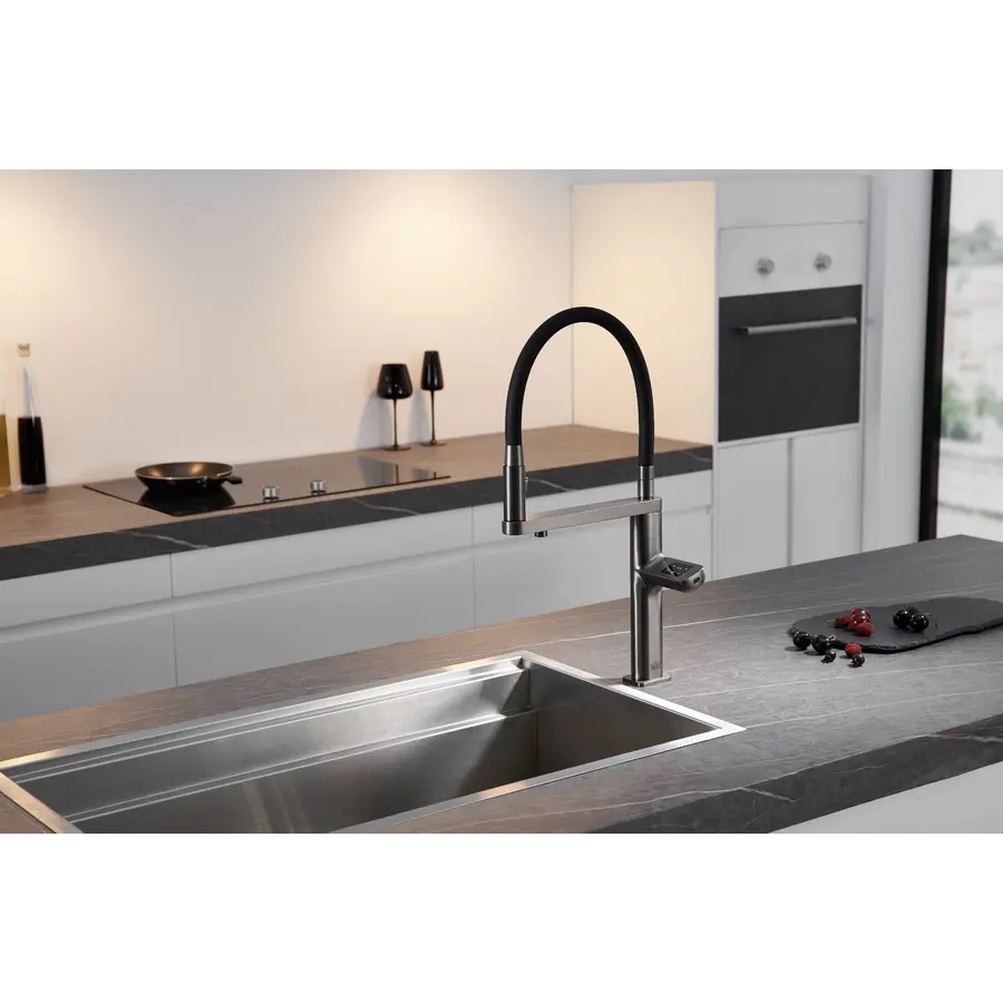 Кухонний змішувач графітовий сенсорний з фільтрованою водою Nett AG-43