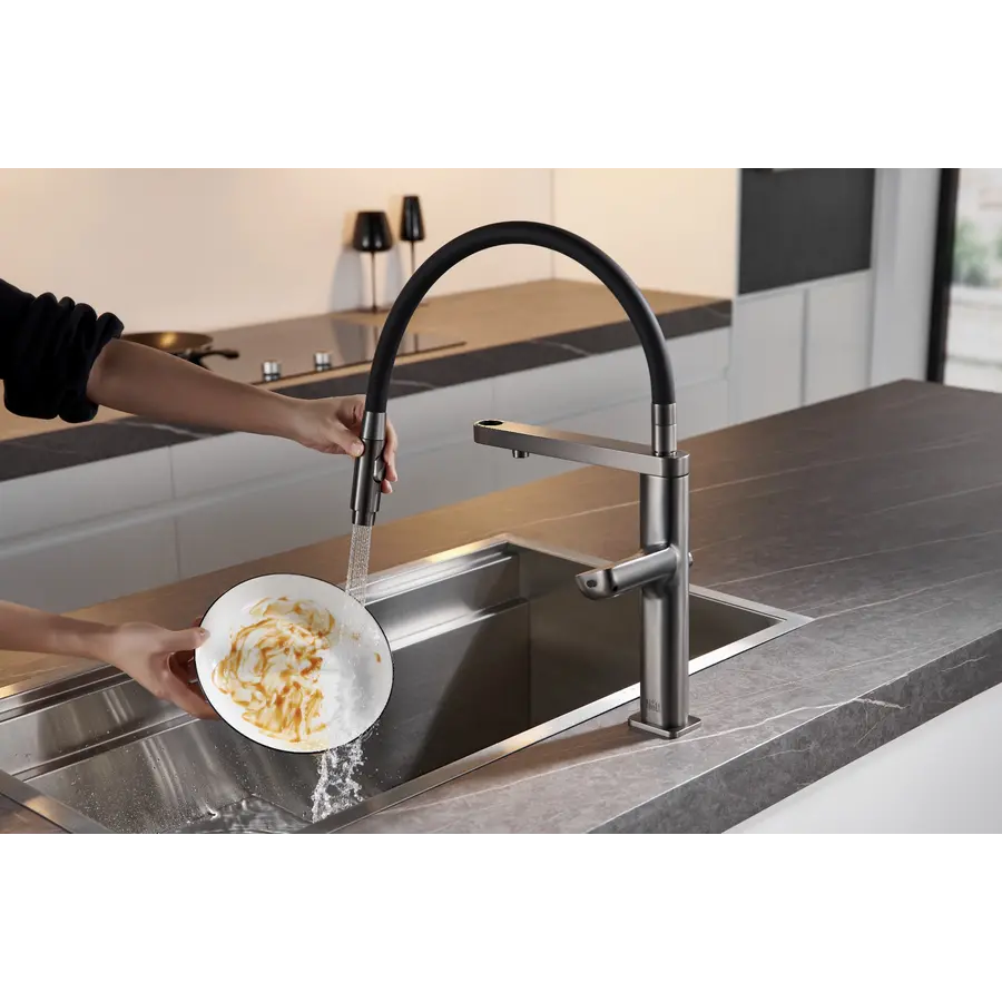 Кухонний змішувач графітовий сенсорний з фільтрованою водою Nett AG-43