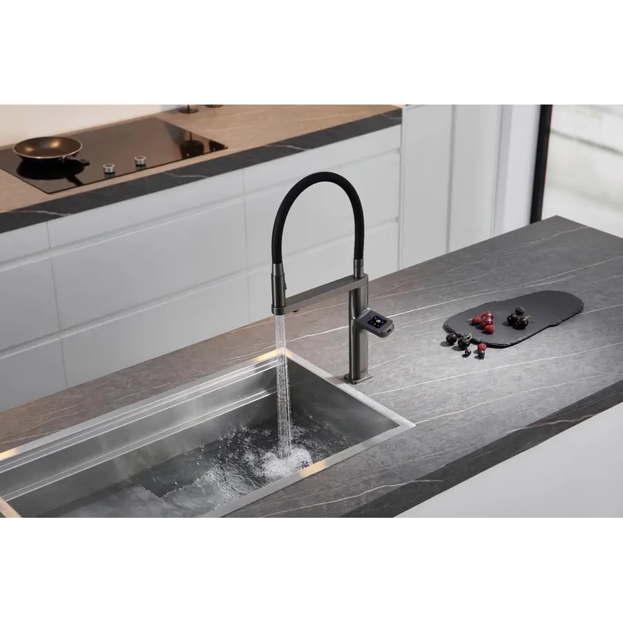 Кухонний змішувач графітовий сенсорний з фільтрованою водою Nett AG-43