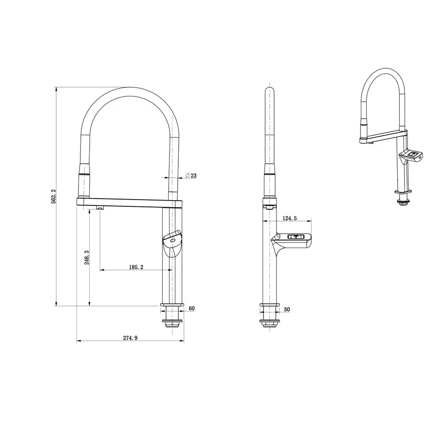 Кухонний змішувач графітовий сенсорний з фільтрованою водою Nett AG-43