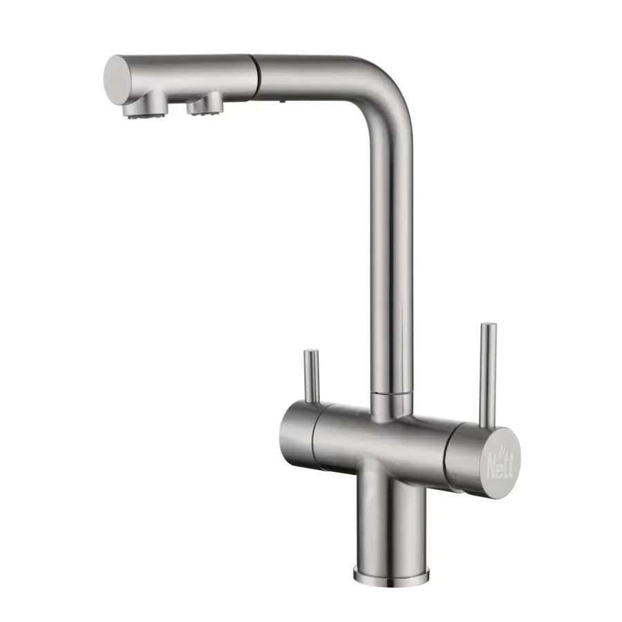 Комплект мийки на кухню та змішувача з нержавіючої сталі NS-7048