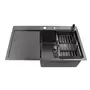 Чорна мийка на кухню з лівим крилом 1.5 мм нержавійка Nett NB-7848(L)