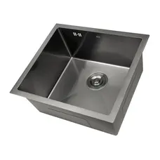 Чорна мийка для кухні с декором нержавіюча під стільницю Nett NВS-5045