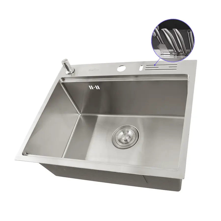 Мийка для кухні накладна з нержавійки кухонна станція Nett NS-5747