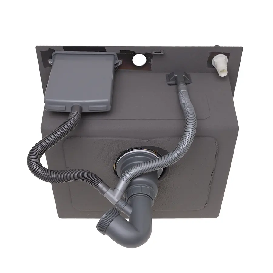 Чорна кухонна мийка 45 см накладна з нержавійки Nett NВ-5245