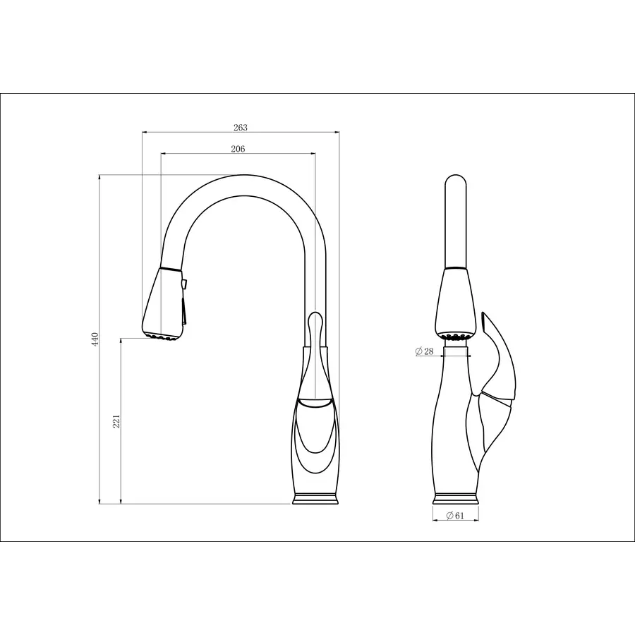 Латунный кран на кухню с подключением к фильтру Nett SW-44