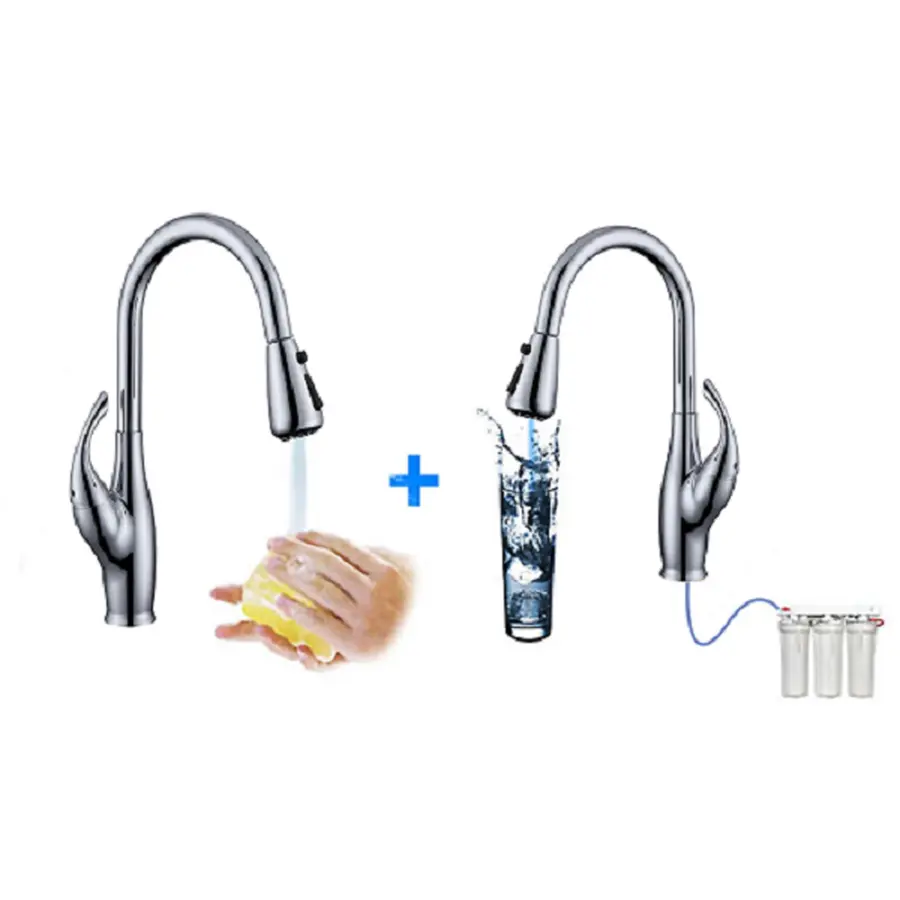 Латунный кран на кухню с подключением к фильтру Nett SW-44