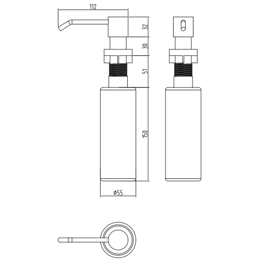 Бронзовий дозатор для миючих Nett DBr-300