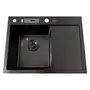 Чорна раковина на кухню з правим крилом Nett NB-6045(R)