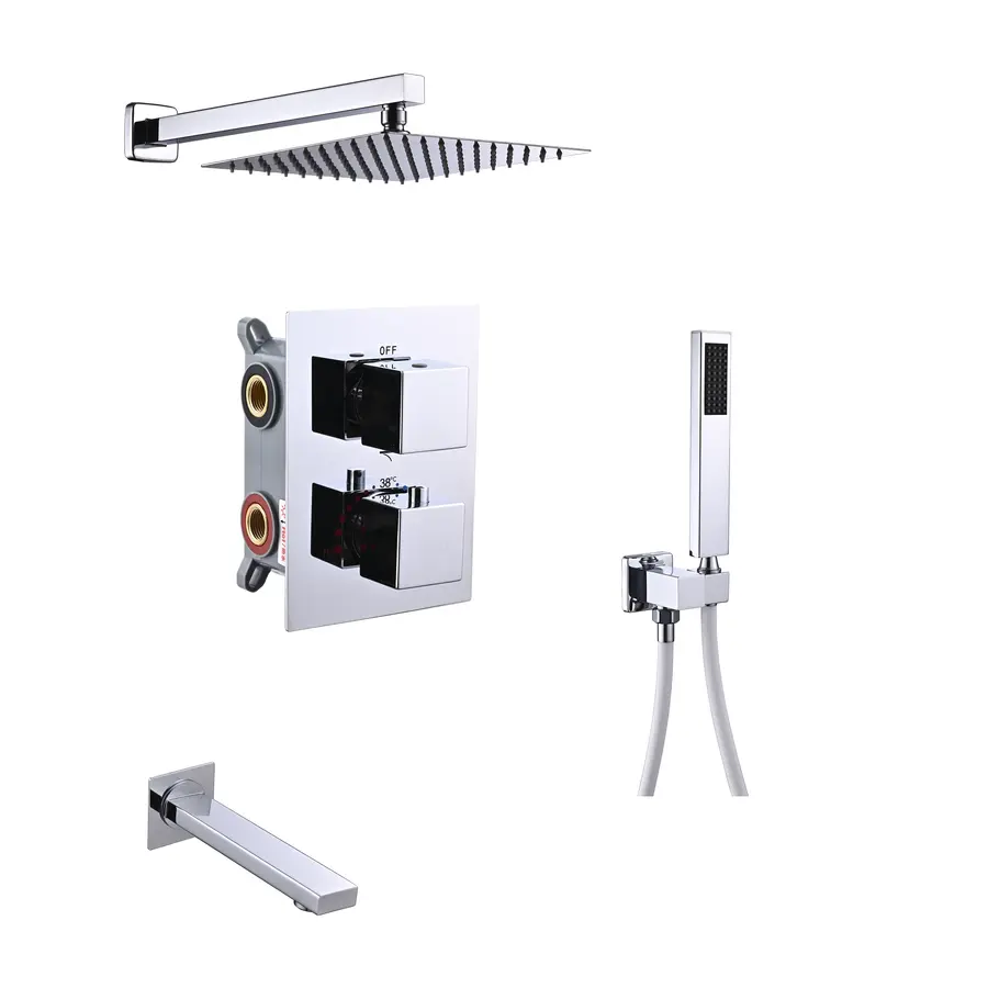 Душова система з термостатом внутрішнього монтажу з виливом Nett TSH-521