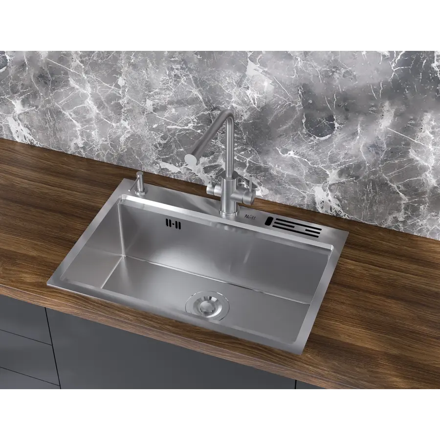 Накладна мийка для кухні з нержавійки кухонна станція Nett NS-7048