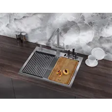 Мийка для кухні накладна з нержавійки кухонна станція Nett NS-5747