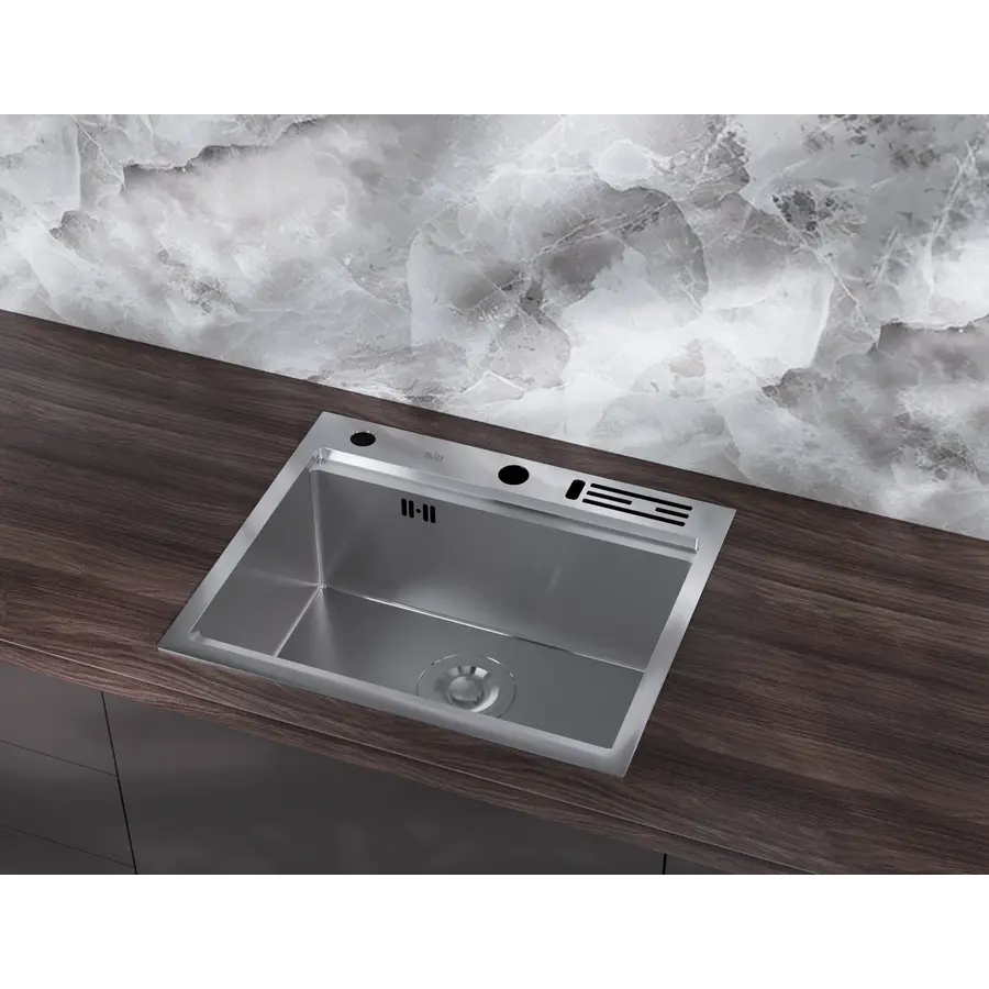 Мийка для кухні накладна з нержавійки кухонна станція Nett NS-5747