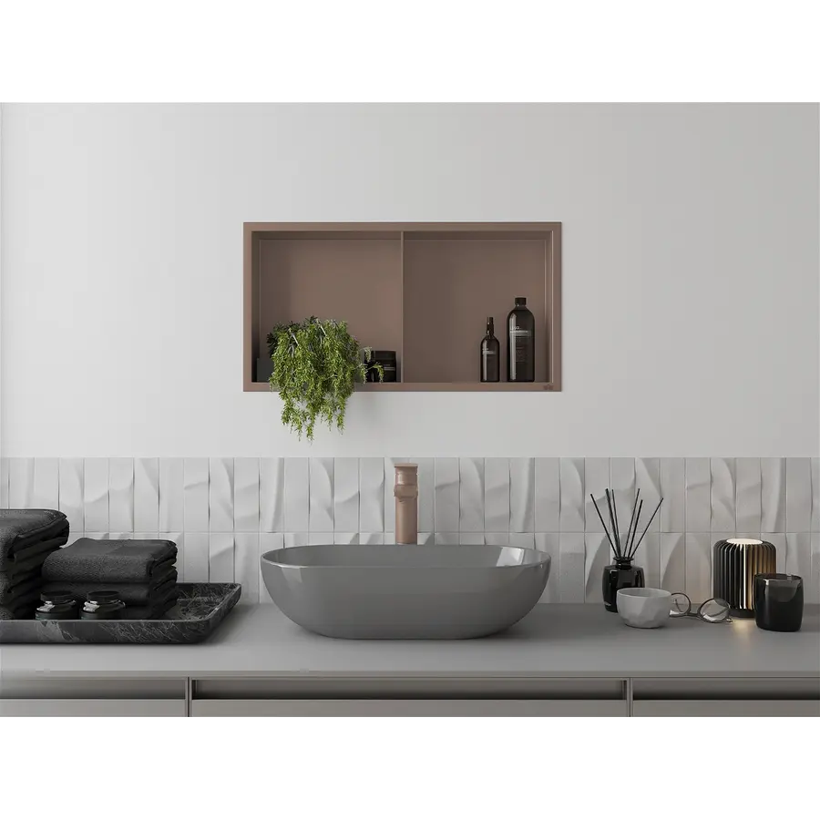 Полиця до ванної кімнати бронзова нержавіюча 60 см Nett YBr-60