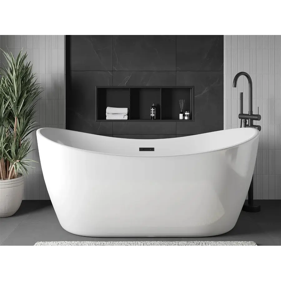 Полиця до ванної кімнати вбудована чорна 90 см Nett YB-90