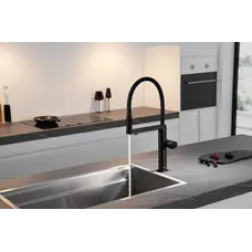 Кухонний змішувач чорний сенсорний з фільтрованою водою Nett AB-43