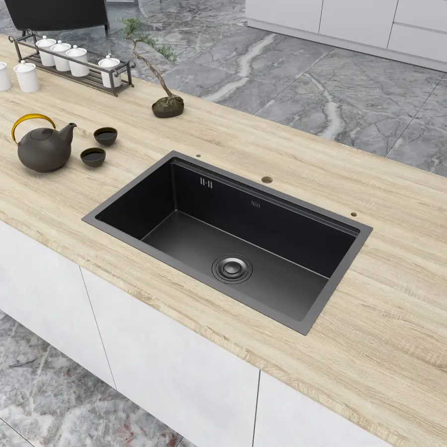 Чорна мийка під стільницю 1.5 мм багатофункціональна Nett NB-7042