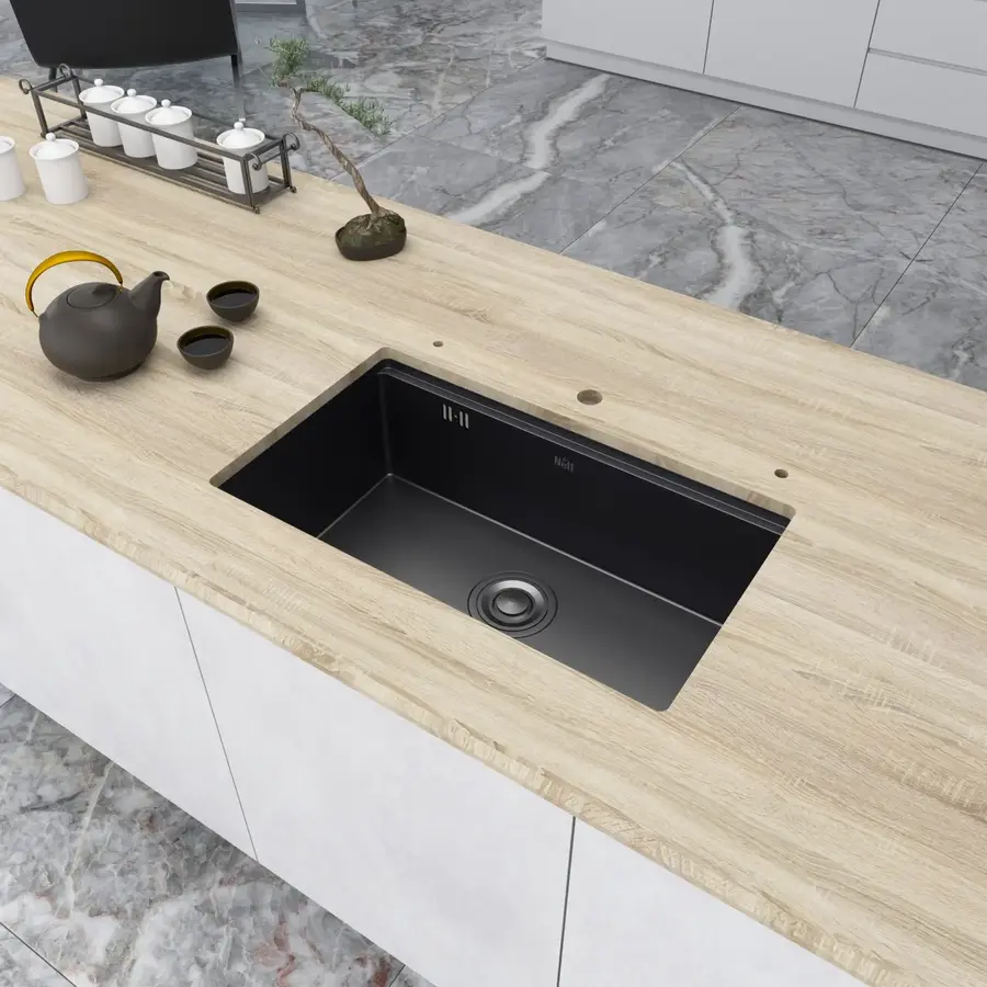 Чорна мийка під стільницю 1.5 мм багатофункціональна Nett NB-7042