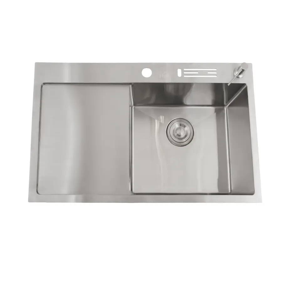 Мийка на кухню з нержавійки з лівим крилом 1.5 мм накладна Nett NS-7848(L)