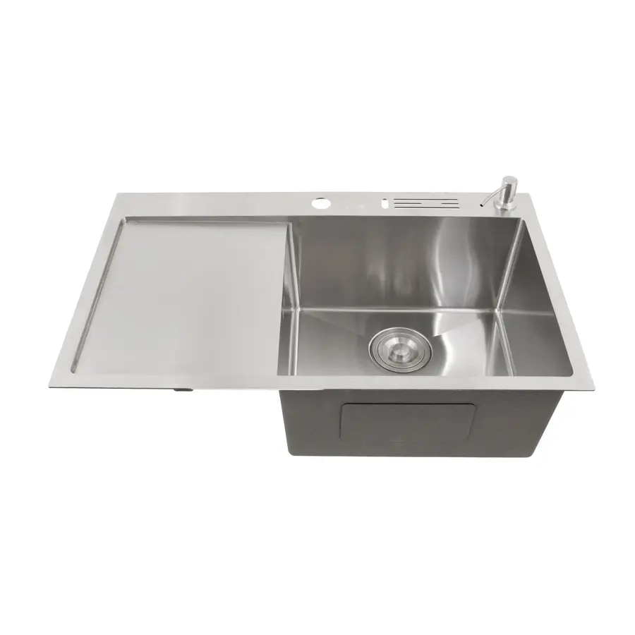 Мийка на кухню з нержавійки з лівим крилом 1.5 мм накладна Nett NS-7848(L)