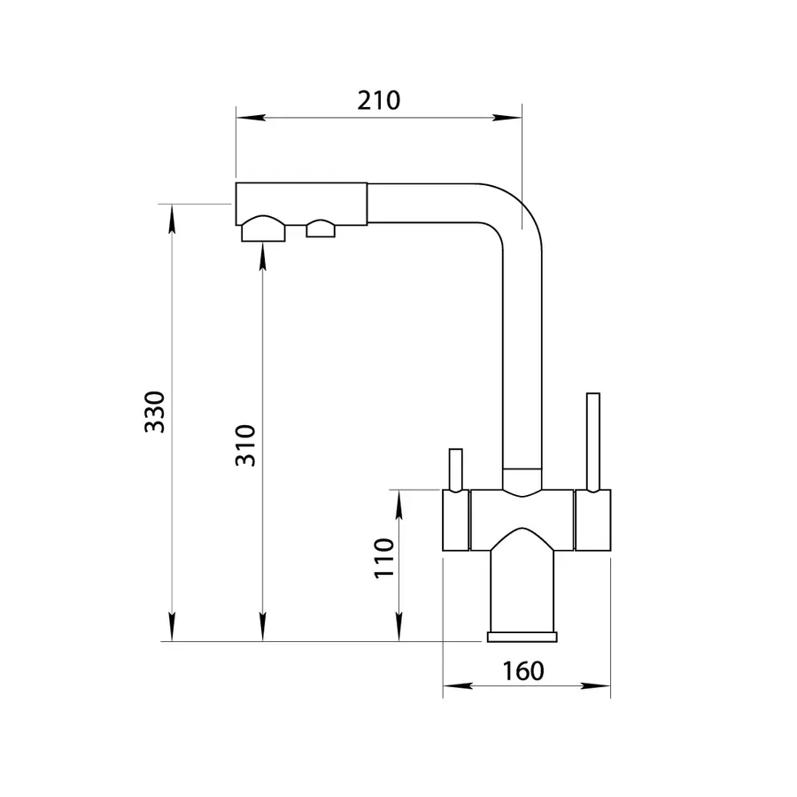 Комбінований змішувач на кухню 4в1 Nett FWS-33