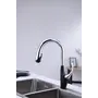 Чорний кухонний змішувач з висувним виливом "Лебідь" Nett SWB-435