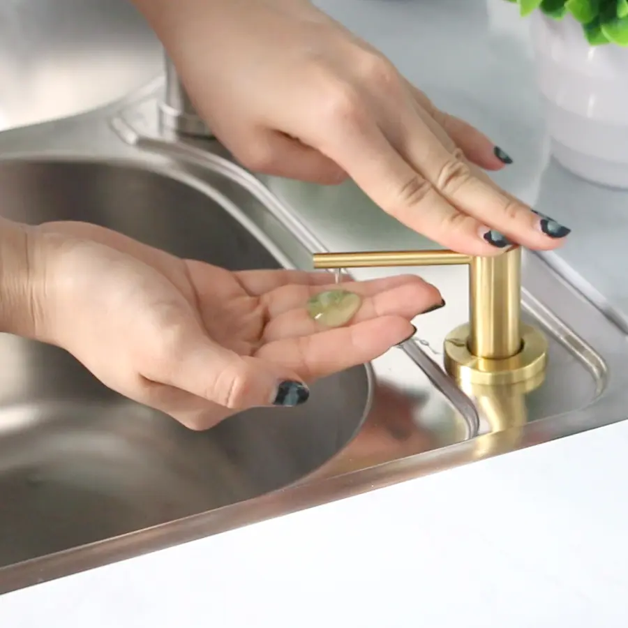 Дозатор для кухонної мийки золотий врізний Nett DFG-300