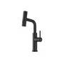 Змішувач на кухню водоспад з висувною лійкою чорний Nett LB-35