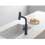 Змішувач на кухню водоспад з висувною лійкою чорний Nett LB-35