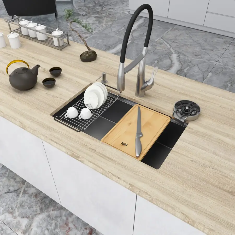 Кухонна мийка під стільницю 1.5 мм кухонна станція Nett NS-7042