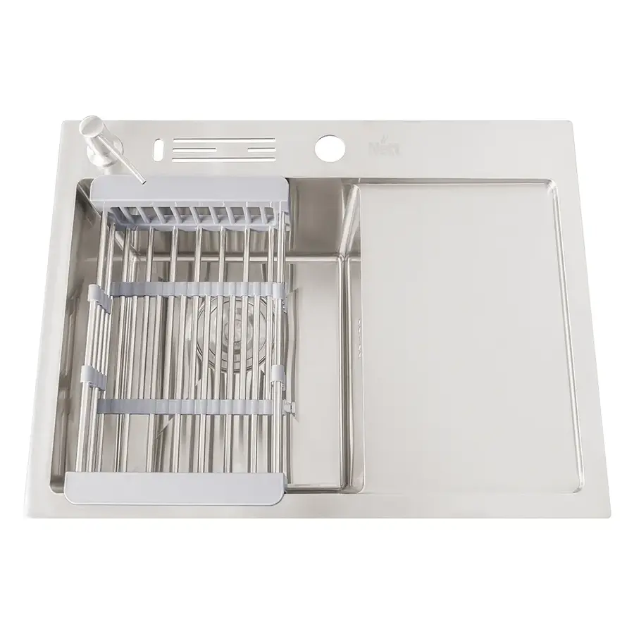 Накладна мийка на кухню з правим крилом 1.5 мм Nett NS-6045(R)