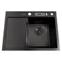Чорна кухонна мийка накладна з лівим крилом 1.5 мм Nett NB-6045(L)