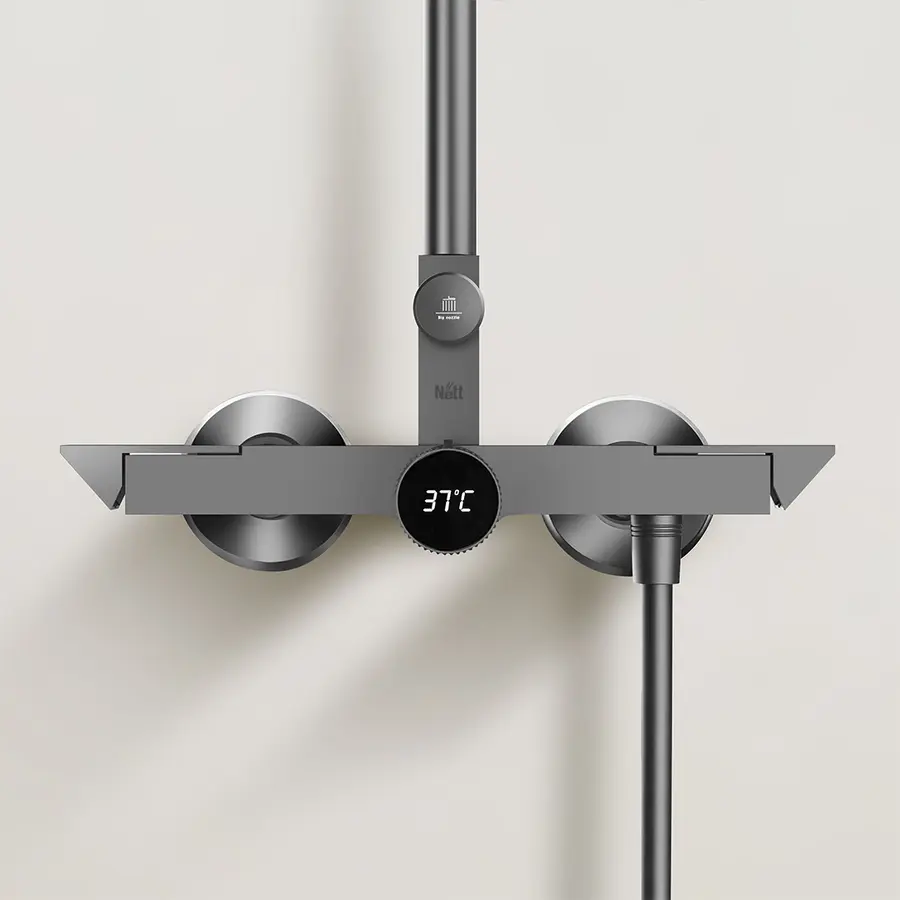 Душова система зовнішнього монтажу для душу графітова Nett WGr-19