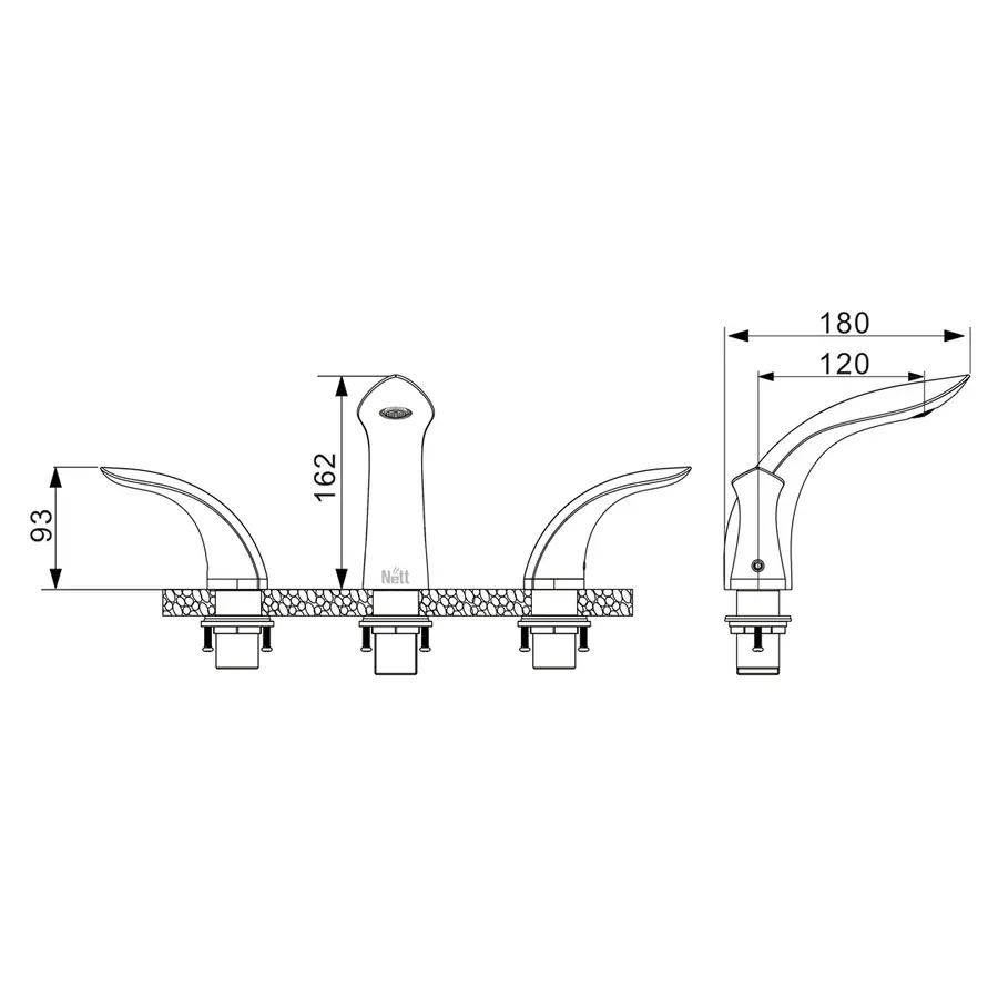 Комплект графітова душова система з термостатом зовнішнього монтажу Nett PSr-88 + змішувач та аксесуари