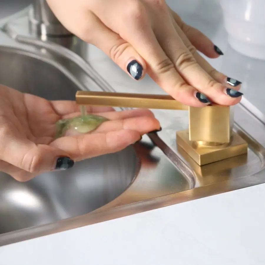 Дозатор для кухонної мийки золотий врізний Nett DTG-300 + трубка