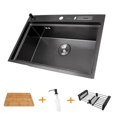 Мойки на кухню черная из нержавеющей стали накладная NB-7048