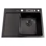 Чорна раковина на кухню з лівим крилом Nett NB-6045(L)