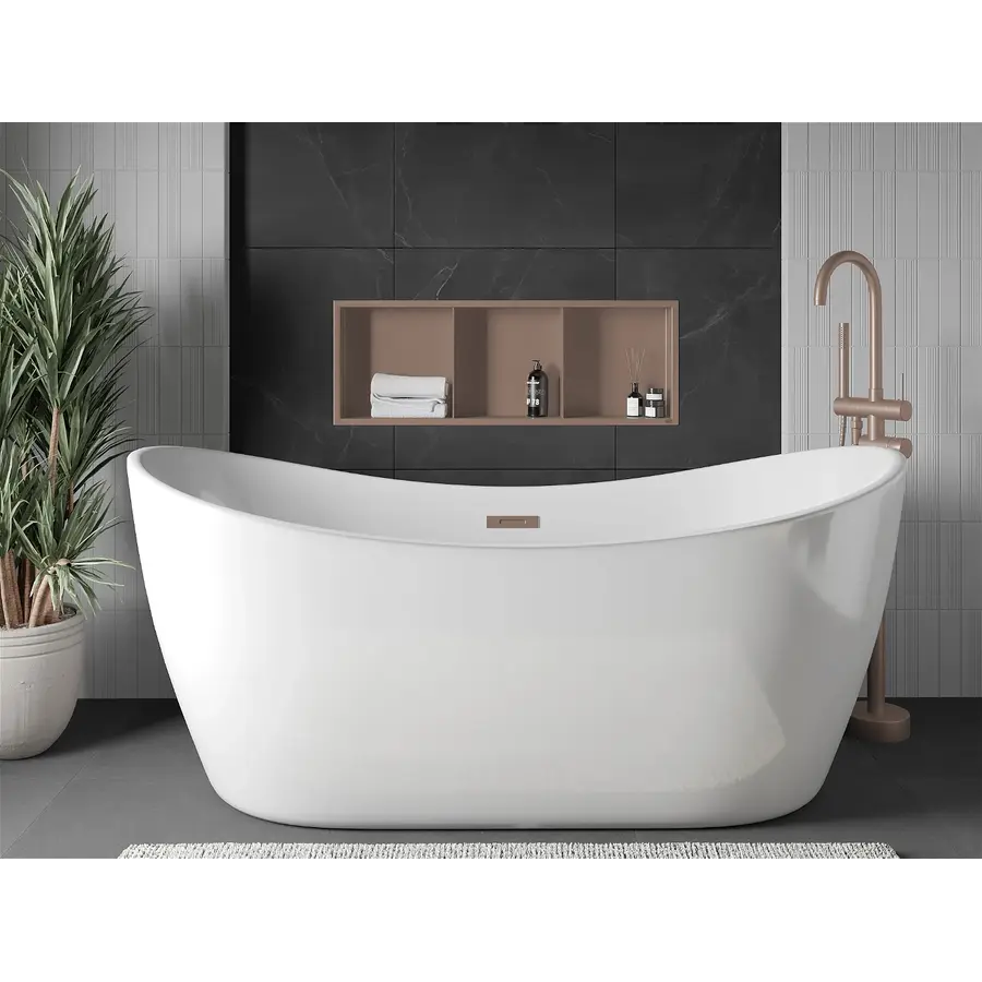 Полиця до ванної металева вбудована бронзова 90 см Nett YBr-90