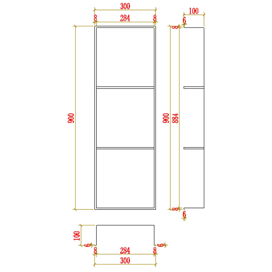 Полиця до ванної металева вбудована бронзова 90 см Nett YBr-90