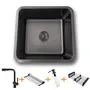 Комплект чорної кухонної мийки та змішувача з нержавіючої сталі NB-4643