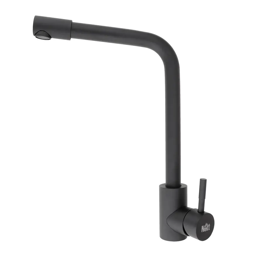 Комплект чорної мийки на кухню та змішувача з нержавіючої сталі NB-5742