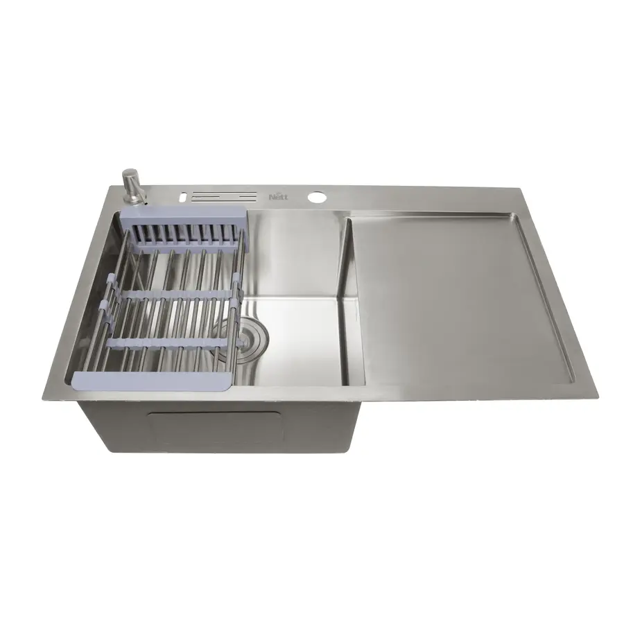 Накладна мийка на кухню з правим крилом 1.5 мм Nett NS-7848(R)