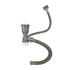 Сифон для мийки на кухню з нержавійки з переливом колбою DKS-99