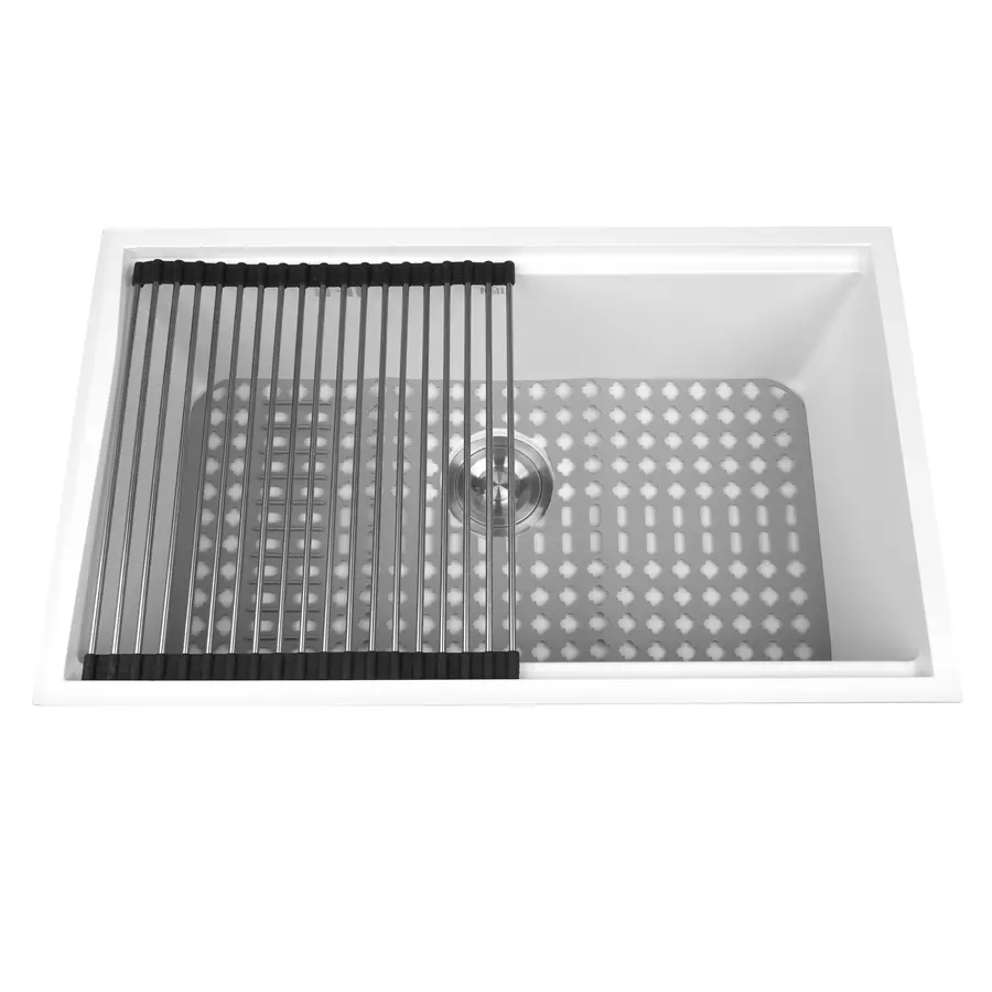 Біла мийка на кухню під стільницю 1 мм з нержавійки Nett NW-7042 Біла мийка на кухню під стільницю 1 мм з нержавійки Nett NW-7042