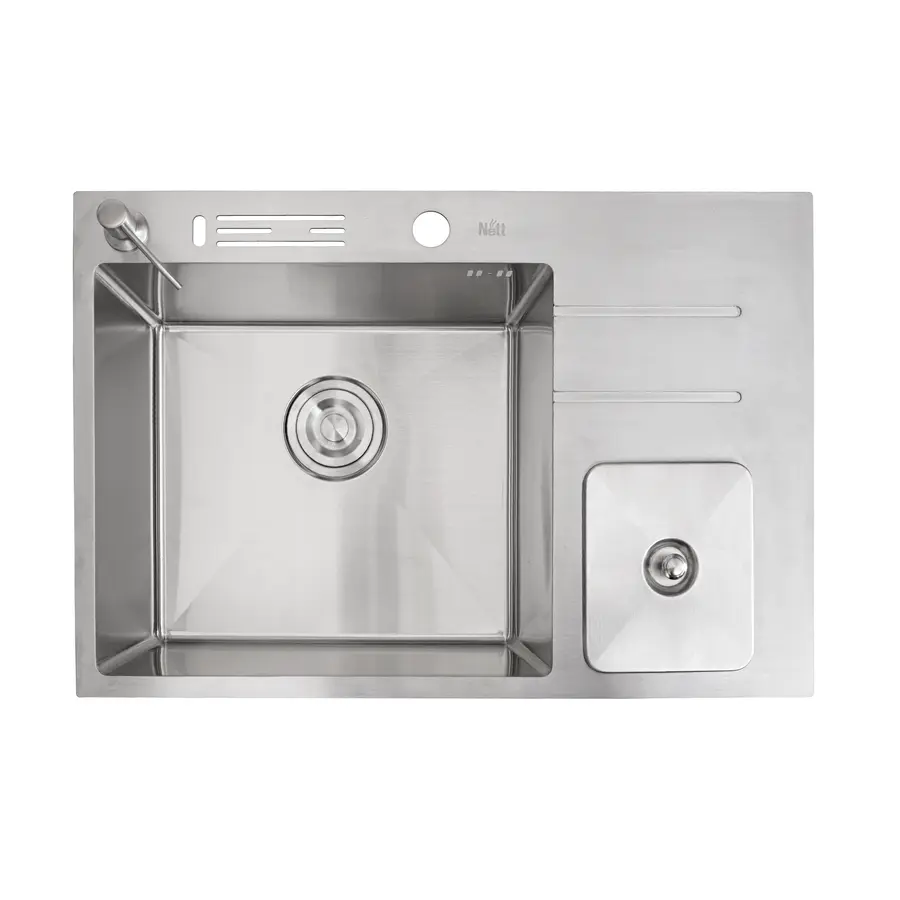 Кухонна мийка з нержавіючої сталі з вбудованим смітником Nett NSM-7047